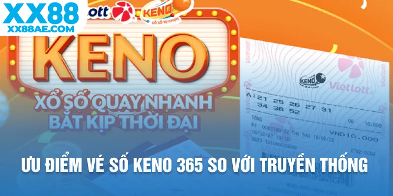 Ưu điểm vé số Keno 365 so với truyền thống